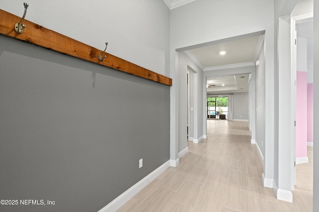 3024 Las Calinas Blvd, Saint Augustine, FL 32095 - corridor with crown molding and recessed lighting