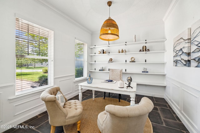21 Mollusk Rd, Saint Johns, FL 32259 - office space featuring ornamental molding, a decorative wall, and a wainscoted wall