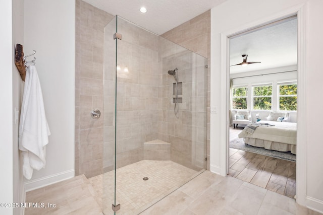 21 Mollusk Rd, Saint Johns, FL 32259 - full bath with connected bathroom, a tile shower, a ceiling fan, and recessed lighting