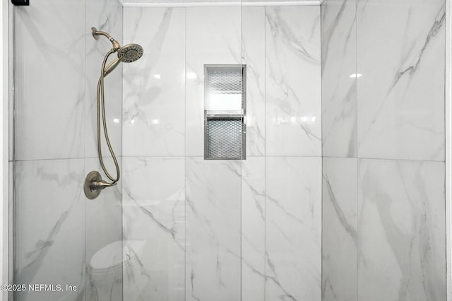 2181 Glenwood Hammock Rd, Deland, FL 32720 - bathroom view of a marble finish shower and toilet