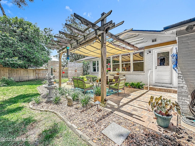1445 Peachtree St, Jacksonville, FL 32207 - view of patio / terrace featuring an outdoor hangout area and a pergola