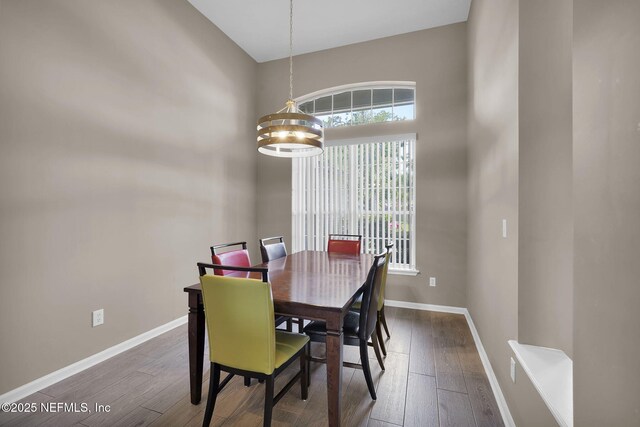 1571 Shelter Cove Dr, Fleming Island, FL 32003 - dining room featuring a chandelier and wood finished floors