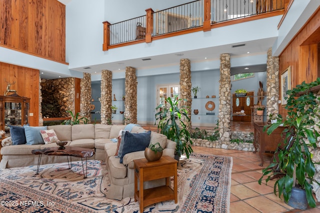 970 Fruit Cove Rd, Saint Johns, FL 32259 - building lobby featuring a high ceiling and wooden walls