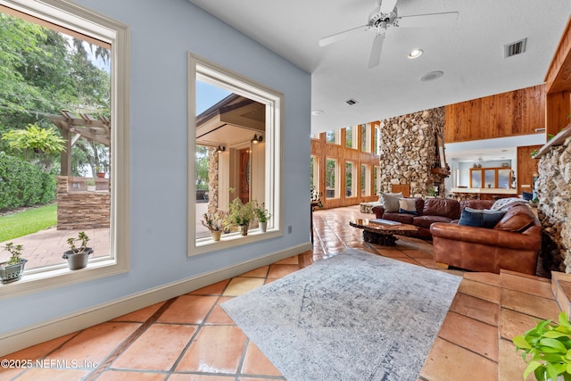 970 Fruit Cove Rd, Saint Johns, FL 32259 - tiled living area featuring a ceiling fan and baseboards