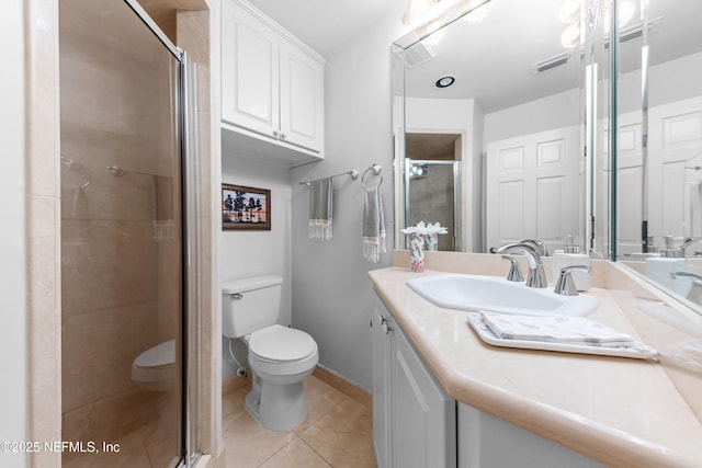 970 Fruit Cove Rd, Saint Johns, FL 32259 - full bathroom featuring vanity, a shower stall, and tile patterned floors
