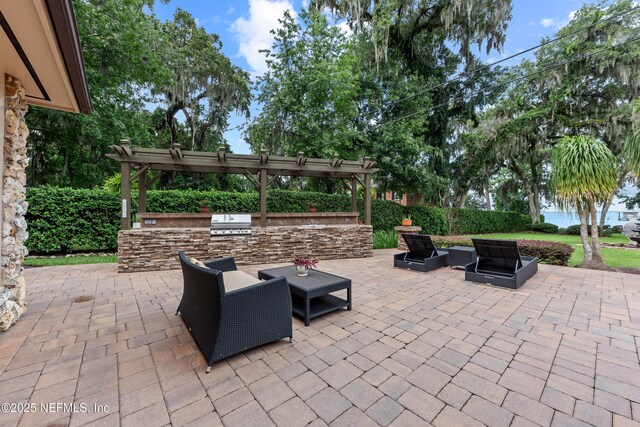 970 Fruit Cove Rd, Saint Johns, FL 32259 - view of patio / terrace with an outdoor kitchen and a pergola