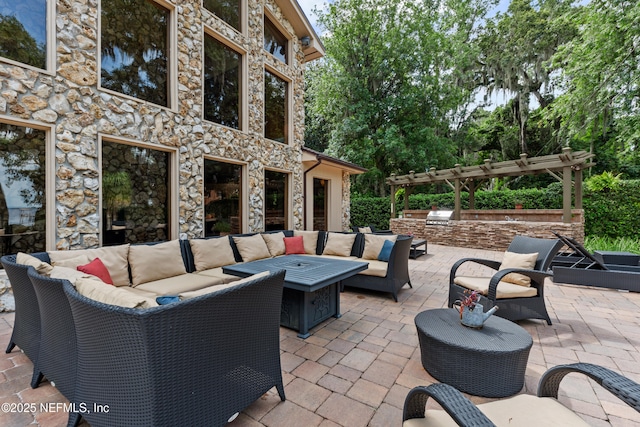 970 Fruit Cove Rd, Saint Johns, FL 32259 - view of patio / terrace with an outdoor hangout area and a pergola