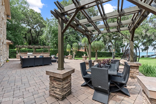 970 Fruit Cove Rd, Saint Johns, FL 32259 - view of patio / terrace with a pergola, outdoor lounge area, outdoor dining area, and view of scattered trees