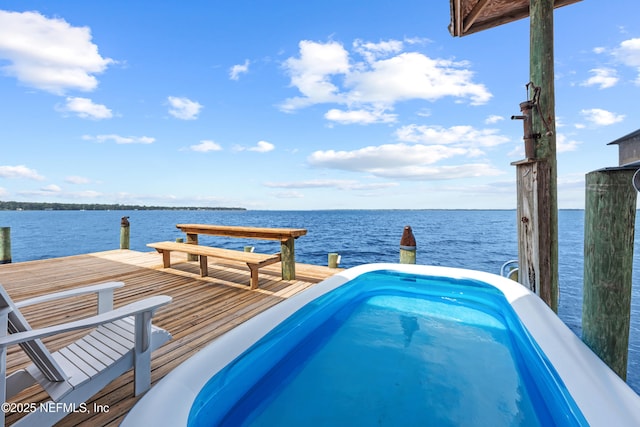 970 Fruit Cove Rd, Saint Johns, FL 32259 - view of swimming pool featuring a water view and a dock