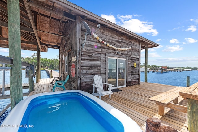 970 Fruit Cove Rd, Saint Johns, FL 32259 - view of swimming pool with a water view and a dock