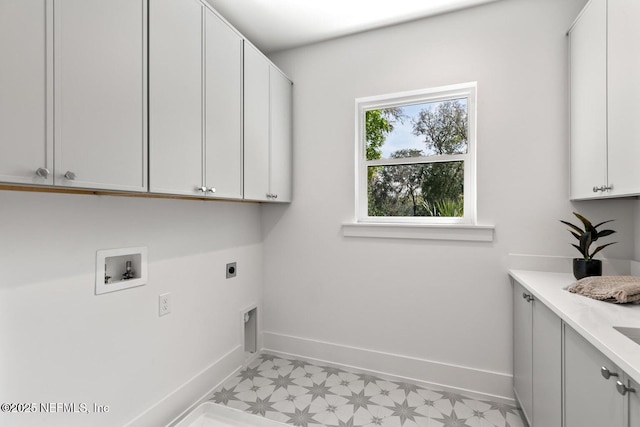 1501 Emma Ln, Neptune Beach, FL 32266 - washroom featuring cabinet space, electric dryer hookup, light floors, and washer hookup