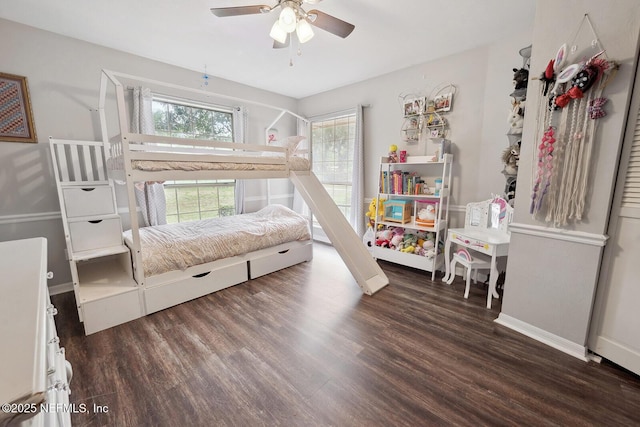 361 SE 34th St, Keystone Heights, FL 32656 - bedroom featuring wood finished floors and ceiling fan