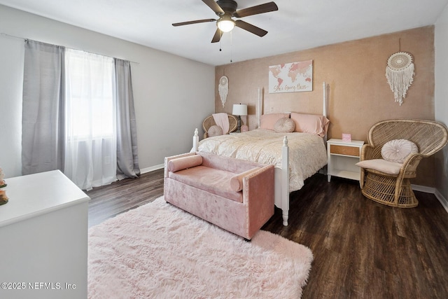 361 SE 34th St, Keystone Heights, FL 32656 - bedroom with wood finished floors and ceiling fan