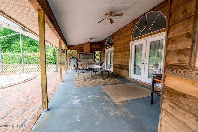 361 SE 34th St, Keystone Heights, FL 32656 - view of patio with french doors, ceiling fan, and outdoor dining area