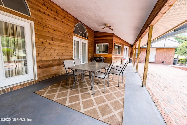 361 SE 34th St, Keystone Heights, FL 32656 - view of patio with french doors, outdoor dining space, and a ceiling fan