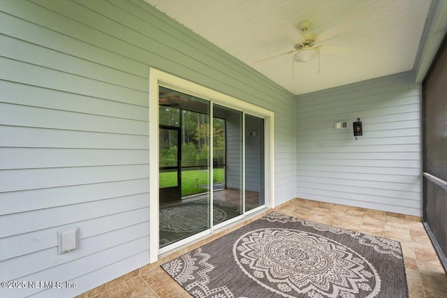 75570 Pondside Ln, Yulee, FL 32097 - unfurnished sunroom with a ceiling fan