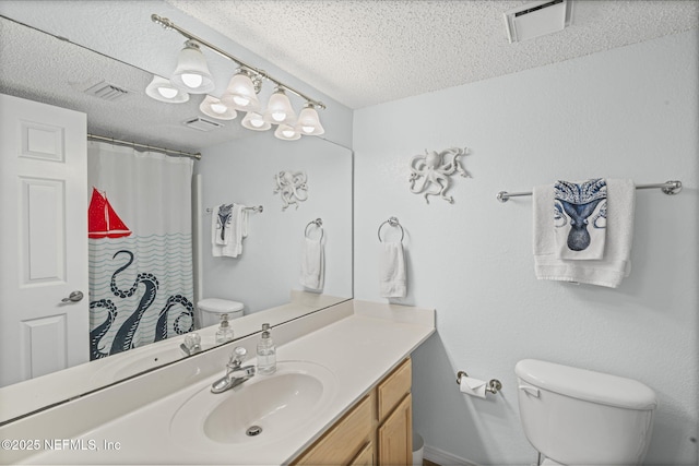 110 Ocean Hollow Ln Unit 114, Saint Augustine, FL 32084 - bathroom featuring a textured ceiling, vanity, and a shower with curtain