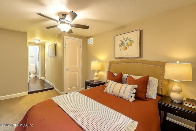 279 Selden Ave, Ormond Beach, FL 32174 - carpeted bedroom featuring ceiling fan and connected bathroom