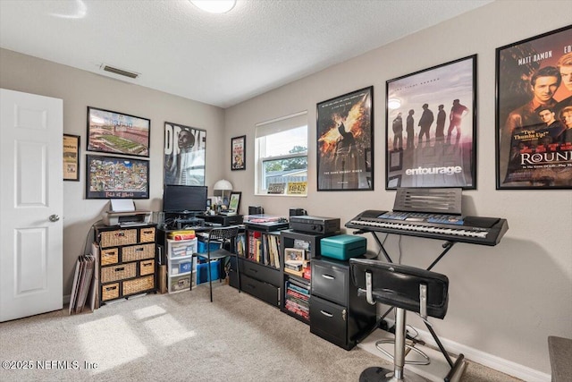 325 Sargo Rd, Atlantic Beach, FL 32233 - office area featuring carpet flooring and a textured ceiling