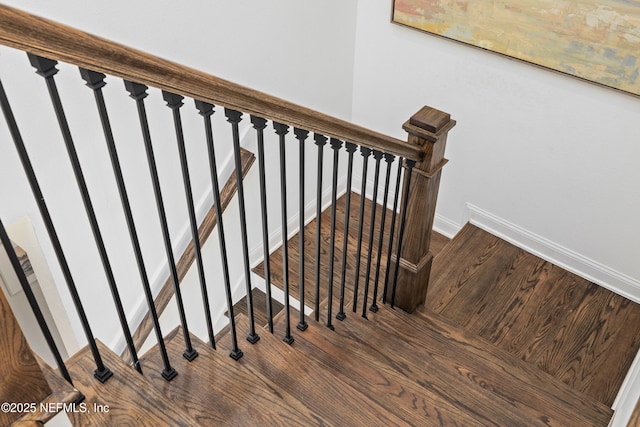 347 Ness Cir, Saint Augustine, FL 32095 - stairway featuring wood finished floors and baseboards