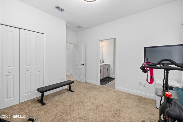 347 Ness Cir, Saint Augustine, FL 32095 - exercise area with carpet flooring and baseboards