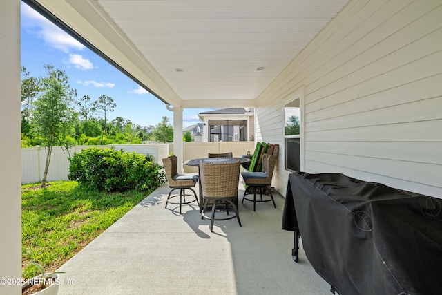 347 Ness Cir, Saint Augustine, FL 32095 - fenced backyard featuring outdoor dining area, a patio area, and grilling area