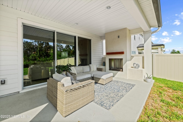 347 Ness Cir, Saint Augustine, FL 32095 - view of patio / terrace featuring an outdoor living space with a fireplace