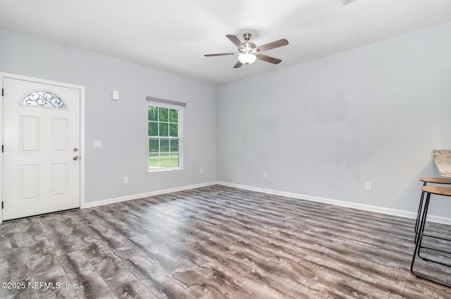 4725 Melanie St, Hastings, FL 32145 - foyer entrance featuring wood finished floors and a ceiling fan
