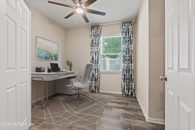 12206 Orange Grove Dr, Jacksonville, FL 32223 - office space featuring ceiling fan and wood finished floors