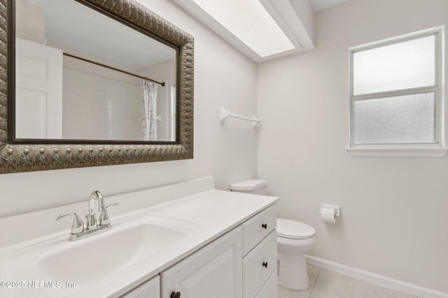 1912 Bluebonnet Way, Fleming Island, FL 32003 - bathroom featuring tile patterned floors, vanity, and curtained shower