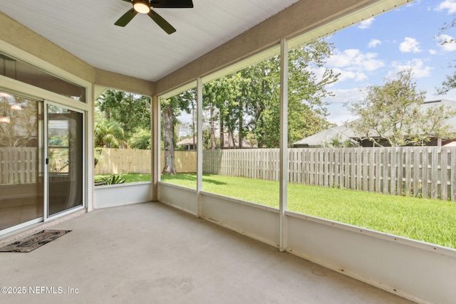 1912 Bluebonnet Way, Fleming Island, FL 32003 - unfurnished sunroom with a ceiling fan