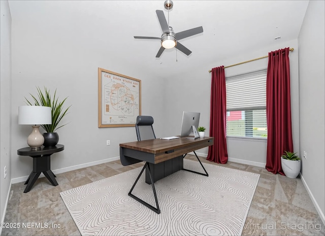 154 Moorcroft Way, Saint Augustine, FL 32092 - office space featuring a ceiling fan and baseboards