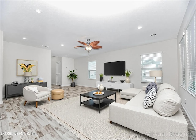 154 Moorcroft Way, Saint Augustine, FL 32092 - living room with a ceiling fan and recessed lighting