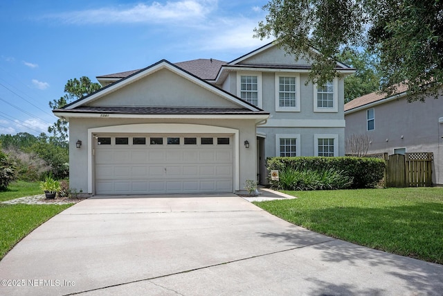 1341 River City St, Saint Augustine, FL 32092 - traditional-style house featuring driveway, stucco siding, a garage, and a shingled roof