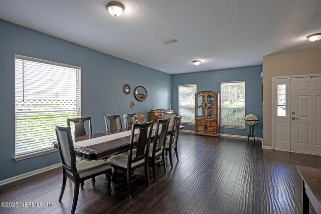 1341 River City St, Saint Augustine, FL 32092 - dining room featuring a textured ceiling and dark wood-type flooring