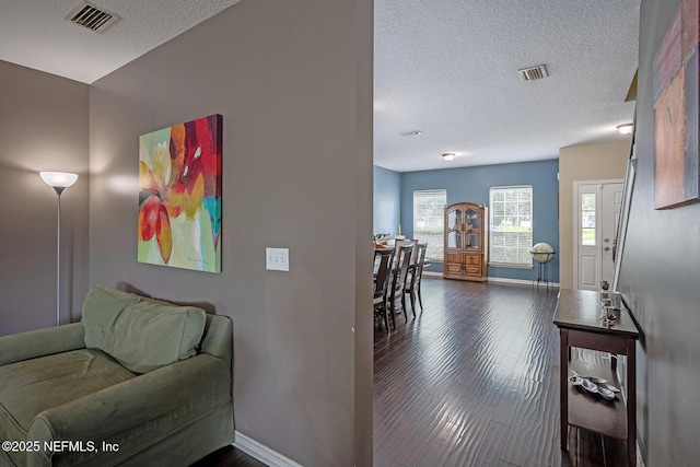 1341 River City St, Saint Augustine, FL 32092 - hall featuring a textured ceiling and dark wood-style flooring