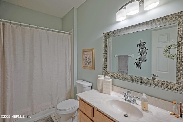 1341 River City St, Saint Augustine, FL 32092 - full bathroom featuring vanity, shower / bathtub combination with curtain, and tile patterned floors