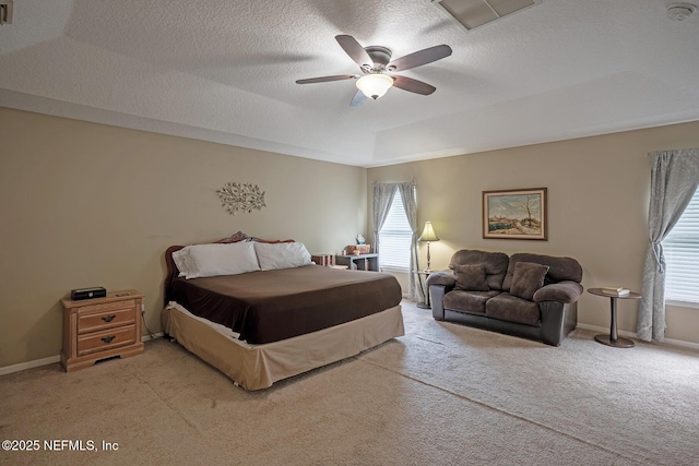 1341 River City St, Saint Augustine, FL 32092 - carpeted bedroom featuring a ceiling fan and a textured ceiling