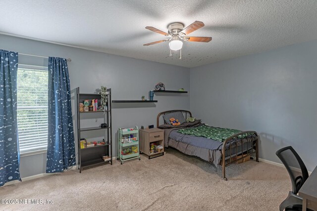 1341 River City St, Saint Augustine, FL 32092 - bedroom featuring carpet, a ceiling fan, and a textured ceiling