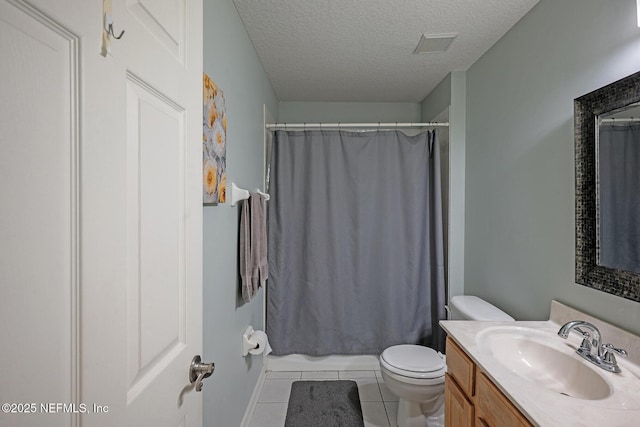1341 River City St, Saint Augustine, FL 32092 - full bathroom with tile patterned flooring, vanity, a textured ceiling, and shower / bath combo with shower curtain
