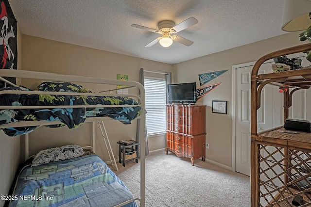 1341 River City St, Saint Augustine, FL 32092 - carpeted bedroom featuring a textured ceiling and ceiling fan