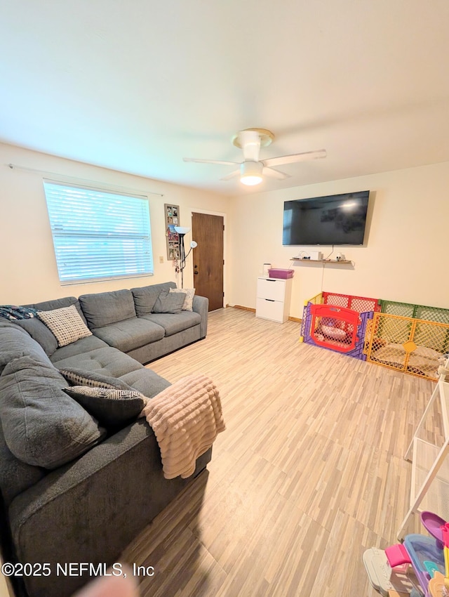 7505 Mayapple Rd, Jacksonville, FL 32211 - living area with ceiling fan and wood finished floors