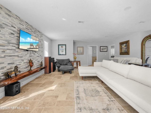 5062 N Ocean Shore Blvd, Palm Coast, FL 32137 - living room with stone tile flooring
