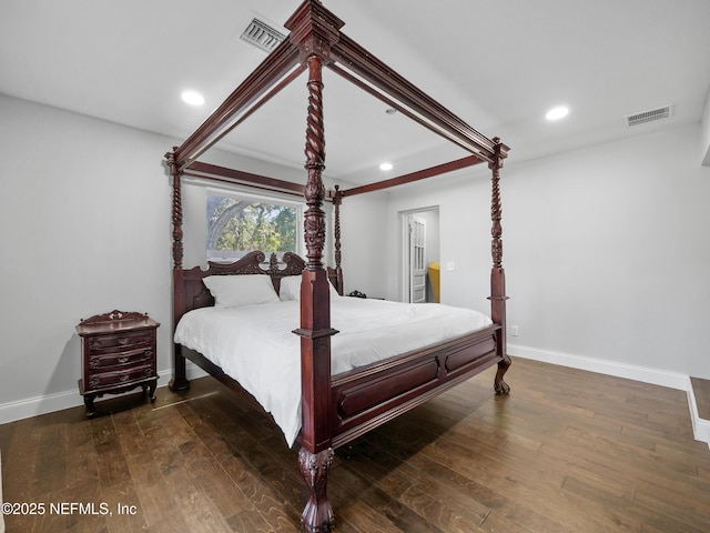 5062 N Ocean Shore Blvd, Palm Coast, FL 32137 - bedroom with hardwood / wood-style floors and recessed lighting