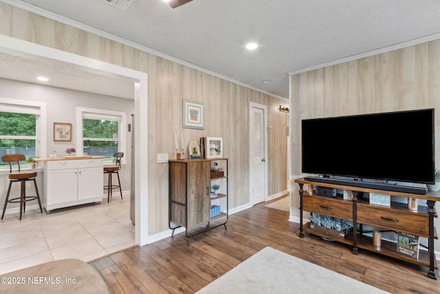 86759 Hester Dr, Yulee, FL 32097 - living room featuring ornamental molding and light wood-type flooring