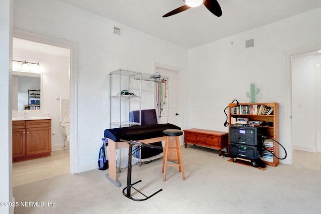 14402 Marina San Pablo Pl Unit 203, Jacksonville, FL 32224 - office space featuring a ceiling fan and light carpet