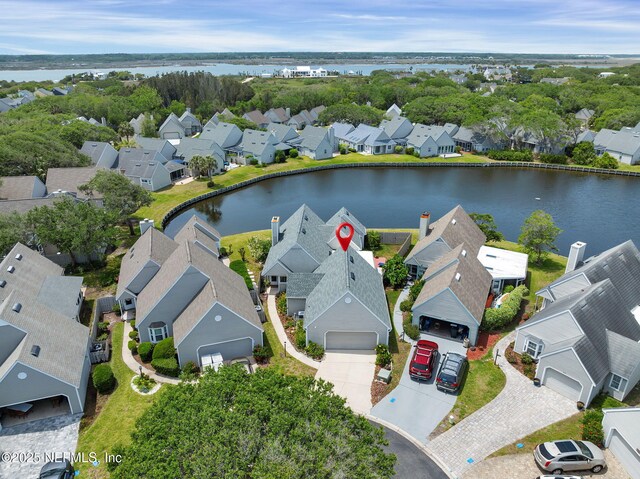 107 Hammock Cir, Saint Augustine, FL 32084 - aerial perspective of suburban area with a large body of water