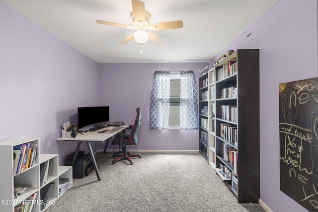 4433 Warm Springs Way, Middleburg, FL 32068 - office area with carpet flooring and a ceiling fan