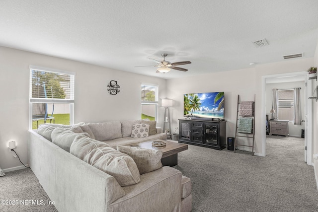 4433 Warm Springs Way, Middleburg, FL 32068 - carpeted living area with ceiling fan and baseboards