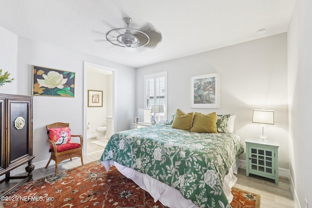 435 Tree Side Ln, Ponte Vedra, FL 32081 - bedroom with wood finished floors, connected bathroom, and ceiling fan
